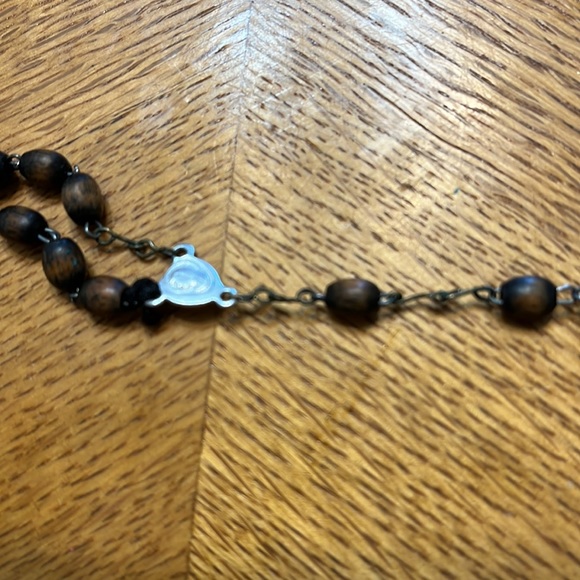 Vintage Roma Wood Bead Rosary ~ Calf Coin Purse Included! - Picture 4 of 8